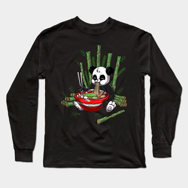 Panda ramen Long Sleeve T-Shirt by Meca-artwork